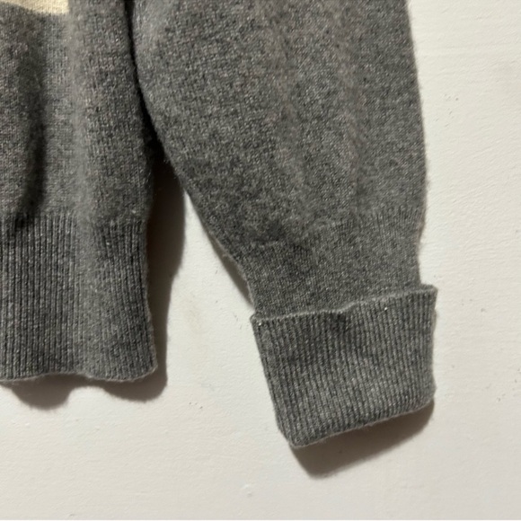 Vintage 80s Cashmere 100% Argyle V-Neck Academia Preppy Golf Vibes Grey M - Picture 5 of 16